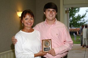 Jake Craft (right), who recently won the Allison Harbin Volunteer Award, is pictured with RISE director Dr. Martha Cook. 