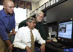 SLEEP STUDY RESEARCHERS -- (L-R) Graduate research assistant James Soeffing, Drs. Kenneth Lichstein and Sid Nau, project directors, are working in the DCH Sleep Lab as part of a new study aimed at helping people with insomnia who are dependent on sleeping pills. 