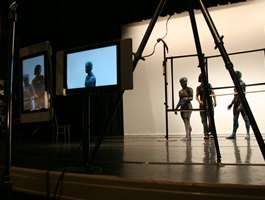 University of Alabama engineering and dance students collaborate on a high-tech performance of the dance piece “Frequency” in the Alabama Repertory Dance Theatre performance April 1-4, 2008, on the UA campus in Tuscaloosa, Ala. (Photo by Samantha Hernandez/University of Alabama) 