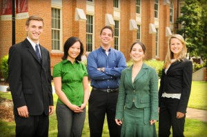 (L-R) UA students Alex Flachsbart, Yhni Thai, Adam Knight, Laura Godorecci and Laura Dover were named to USA Today's 2009 All-USA College Academic Team.