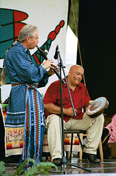 2005 Native American Music Award's "Flutist of the Year" Billy Whitefox and GrayHawk Perkins perform at the festival.