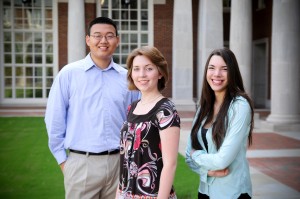 Parkinson's Association of Alabama Scholars are Mike Zhang, Paige Dexter and Susan DeLeon