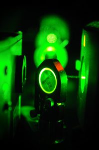Devices that produce lasers are part of a compact terahertz system UA engineers are building. Terahertz systems use invisible high frequency waves in tumor detection efforts. (Zach Riggins) 