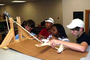 SITE students work on their design competition airplane
