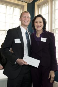 Ryan Jones of Madison, Ala., received the Henry Pettus Randall Jr. Endowed Research Scholarship for his senior year at UA. He is seen with Cathy Randall. 
