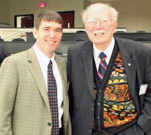 Dr. Michael Stevenson, left, is a three-time graduate of The University of Alabama College of Engineering and current president and CEO of Engineering Systems Inc. ESI and Stevenson founded a lecture series to honor Dr. Richard C. Bradt, right, professor emeritus in metallurgical and materials engineering. 