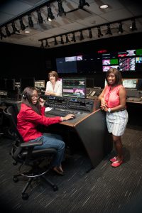 Students at the new Digital Media Center 
