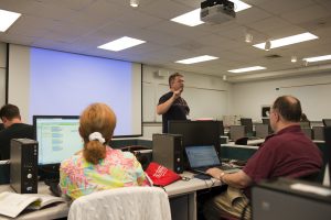 Dr. Jeff Gray, UA professor of computer science, trains high school teachers during a summer course in 2011. 