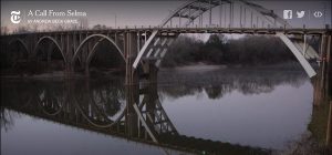 A screenshot of the Edmund Pettus bridge from 'A Call From Selma'