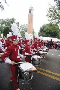 The Million Dollar Band performs at a recent Homecoming parade. 
