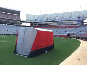 The medical tent has been used at Crimson Tide football games this year.