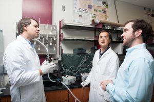 Members of the LiteWater team include, from left, Dr. Mark Elliott, Dr. Patrick Kung and Ben Bickerstaff. 