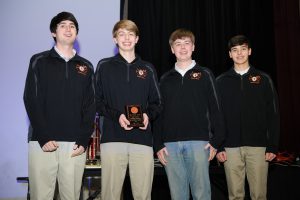 The McGill-Toolen Catholic High School Team A took first place in the overall team winner category. The students are: Connor Kusch, Peter McDonald, Chris McDonald and Patrick Spafford. 