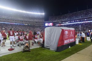 The prototype of the SidelinER is used during a University of Alabama Crimson Tide game during the 2015 season. 