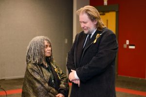 2015 Alabama Writers Hall of Fame recipients Sonia Sanchez and Rick Bragg.