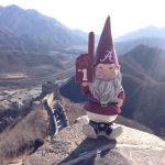 A UA gnome visits the Great Wall of China. 