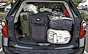 Image showing items packed into back of an SUV