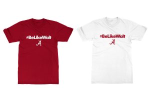 One crimson #BeLikeWalt t-shirt and one white #BeLikeWalt t-shirt.