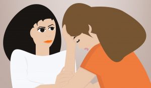 Cartoon of a woman counseling another woman
