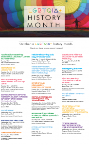 poster of UA's events for LGBTQIA+ History Month