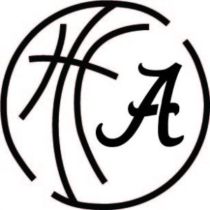 drawing of script A on basketball