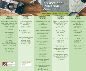 Schedule for International Education Week