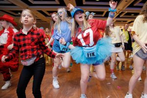 UA students and a Miracle Kid dance during BAMAthon.
