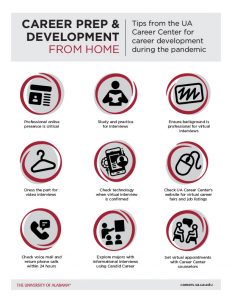 Poster of Career Center tips for job searches 
