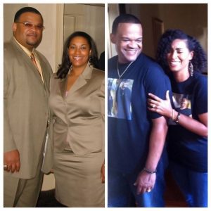 Husband and wife before and after 300 pound weightloss.