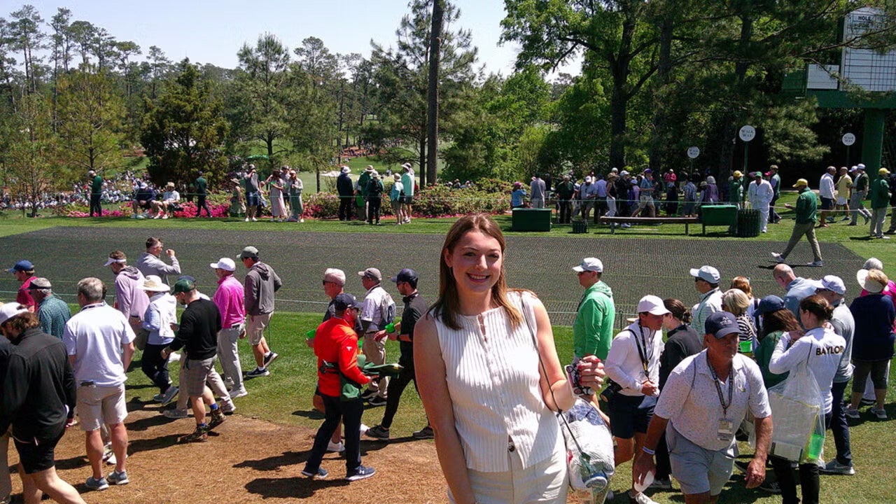 Molly Hamburger at the Masters Tournament in Augusta, Georgia.