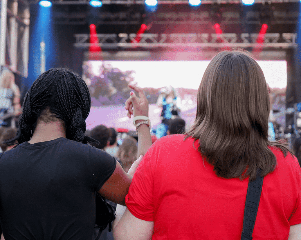 UA students attending a concert on campus.